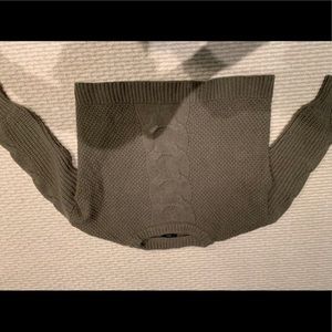 J Crew chunky cable knit sweater in olive